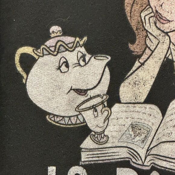 Disney Beauty and the Beast Booked Weekend Girls Slouchy Sweatshirt black - Picture 7 of 13